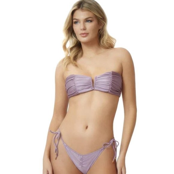 NWT PQ Swim Violet Sands Ruched Bandeau Top VARIOUS SIZES - Picture 1 of 3
